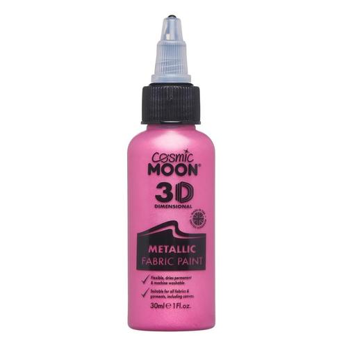 Cosmic Moon Metallic Fabric Paint Pink 30ml, Hobby en Vrije tijd, Feestartikelen, Nieuw, Verzenden