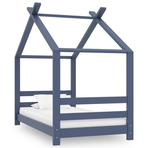 vidaXL Kinderbedframe massief grenenhout grijs 70x140 cm, Kinderen en Baby's, Kinderkamer | Bedden, Nieuw, Verzenden