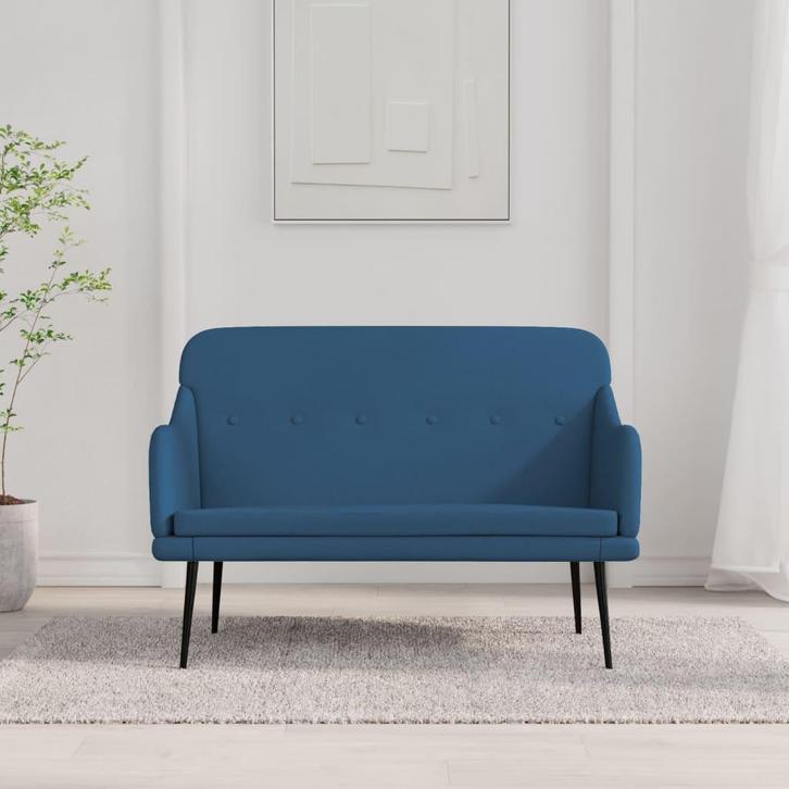 vidaXL Bankje 110x76x80 cm stof blauw, Huis en Inrichting, Banken | Bankstellen, Nieuw, Minder dan 150 cm, Stof, Verzenden