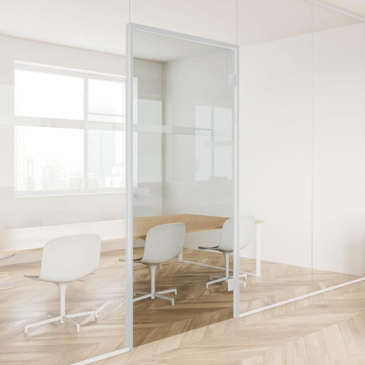 Glazen deur met deurkozijn 2,1m² - Wit, Doe-het-zelf en Verbouw, Glas en Ramen, Nieuw, Ophalen of Verzenden