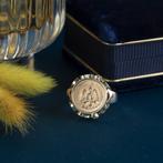 Gouden ring met munt 14 krt, Nieuw, Ophalen of Verzenden