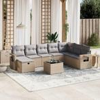 vidaXL 9-delige Loungeset met kussens poly rattan gemengd, Nieuw, 8 zitplaatsen, Loungeset, Verzenden