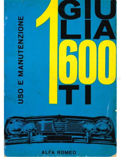 1963 ALFA ROMEO GIULIA 1600 TI INSTRUCTIEBOEKJE ITALIAANS, Auto diversen, Handleidingen en Instructieboekjes