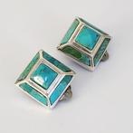 Zonder minimumprijs - Clip-on oorbellen Zilver Turquoise -