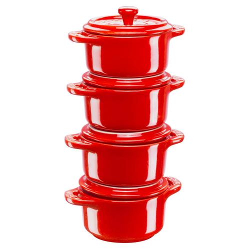 GGM Gastro | STAUB | CERAMIQUE - Kookpot set van 4 - Ø 100mm, Huis en Inrichting, Keuken | Potten en Pannen, Nieuw, Verzenden