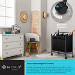 Wasmand 3 vakken - Wassorteerder - 105 Liter - Zwart - KESSE, Verzenden, Nieuw