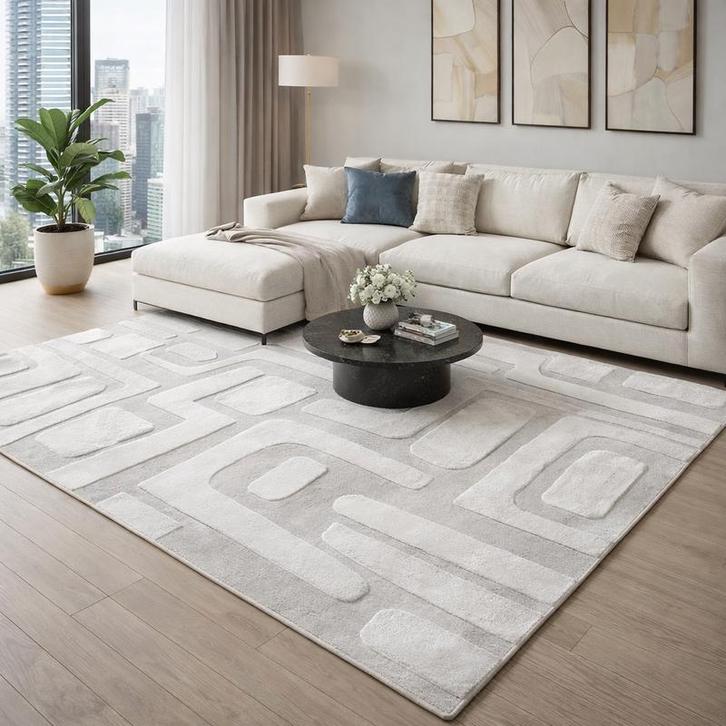 Hoogpolig vloerkleed Faux Fur - 230 x 160 cm, Huis en Inrichting, Stoffering | Tapijten en Kleden, 200 cm of meer, Wit, Nieuw