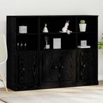 vidaXL Hoogkast Zwart Eiken 132 x 35,5 x 103,5 cm Bewerkt, Huis en Inrichting, Kasten | Buffetkasten, Minder dan 50 cm, Verzenden