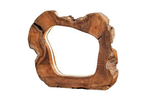 Tafellamp ORGANIC ARTWORK 45cm LED stripes naturel - 44684, Huis en Inrichting, Lampen | Tafellampen, Ophalen of Verzenden