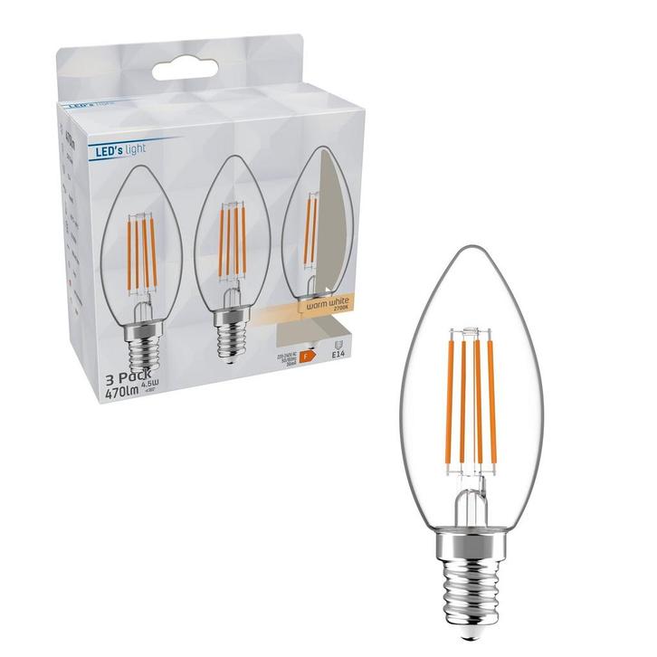 LED Filament Kaars E14 - 470 lumen - Warmwit 2700K - 4,5W -, Huis en Inrichting, Lampen | Overige, Nieuw, Verzenden