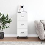 vidaXL Dressoir 34,5x34x90 cm bewerkt hout hoogglans wit, Minder dan 50 cm, Verzenden, Nieuw, 25 tot 50 cm