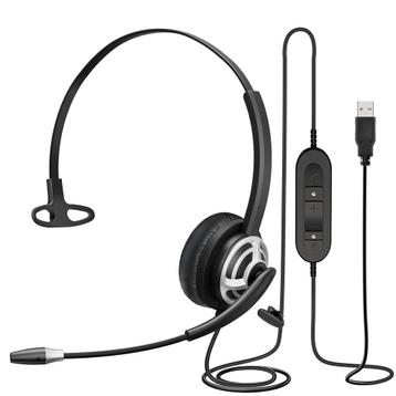 USB-headset Monaural hoofdtelefoon voor Call Center Skype Mi beschikbaar voor biedingen