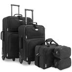 5 delige reiskoffer set, koffers, trolley zwart, Caravans en Kamperen, Verzenden, Nieuw
