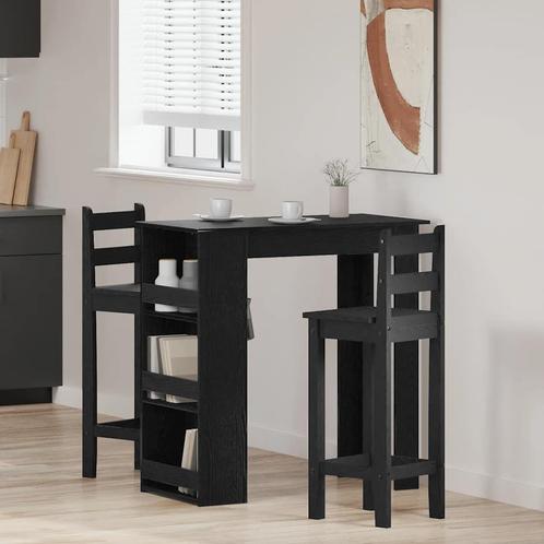 vidaXL Bartafel met opbergrek 102x50x103,5 cm zwart, Huis en Inrichting, Tafels | Eettafels, Nieuw, Verzenden