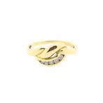 Gouden ring met zirconia (subtiele ring, gouden sieraden), Gebruikt, Overige kleuren, Ophalen of Verzenden, 17 tot 18