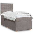 vidaXL Boxspring met matras stof taupe 90x200 cm, 90 cm, Eenpersoons, Verzenden, Nieuw