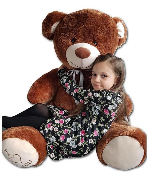 Grote knuffelbeer - I love you - Zacht - Bruin, Kinderen en Baby's, Speelgoed | Knuffels en Pluche, Nieuw, Ophalen of Verzenden