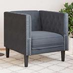 vidaXL Chesterfield Bank Stoel Donkergrijs 71 x 74.5 x 70.5, Verzenden, Nieuw, Stof, Minder dan 150 cm