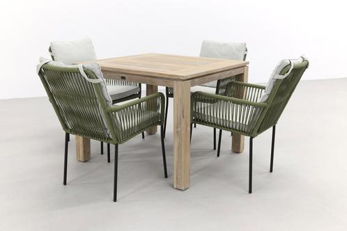 VDG Teresa green/Rome grey 100 cm. - tuinset 5-delig, Tuin en Terras, Tuinsets en Loungesets, Tuinset, Nieuw, Hout, Verzenden
