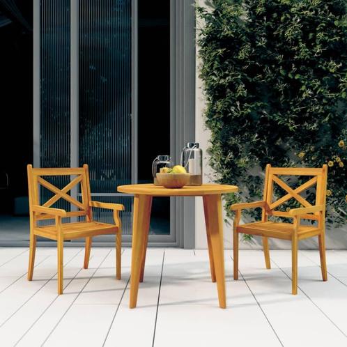 vidaXL 3-delige Tuinset massief acaciahout, Tuin en Terras, Tuinsets en Loungesets, Tuinset, Nieuw, 2 zitplaatsen, Hardhout, Verzenden