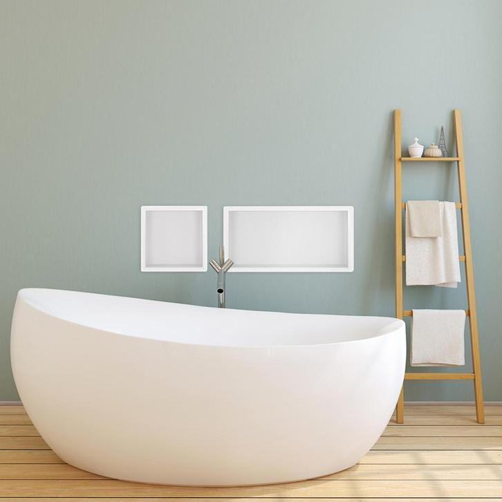 Wiesbaden Inbouwnis | Exellence | 30x30x7cm | RVS Mat Wit, Doe-het-zelf en Verbouw, Sanitair, Bad, Nieuw, Ophalen of Verzenden