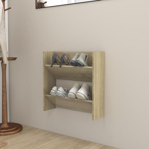 vidaXL Wandschoenenkast 60x18x60 cm spaanplaat sonoma, Huis en Inrichting, Kasten | Schoenenrekken, Nieuw, Verzenden
