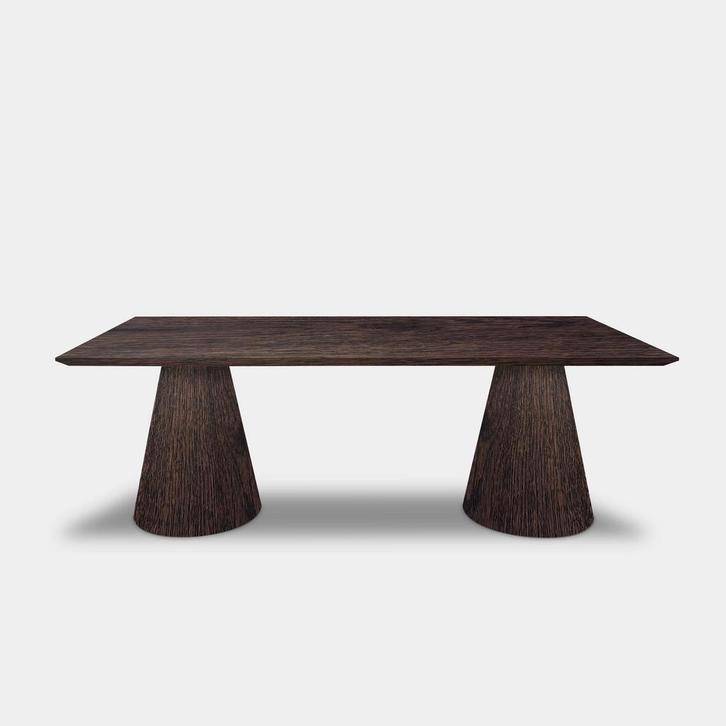 Tafel Rechthoekig Eikenhout  Kegelpoot  240x100, Huis en Inrichting, Tafels | Eettafels