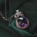 Zilveren anker schakel ketting met hanger | 41,5 cm - 46,..., Sieraden, Tassen en Uiterlijk, Kettingen, Gebruikt, Overige kleuren