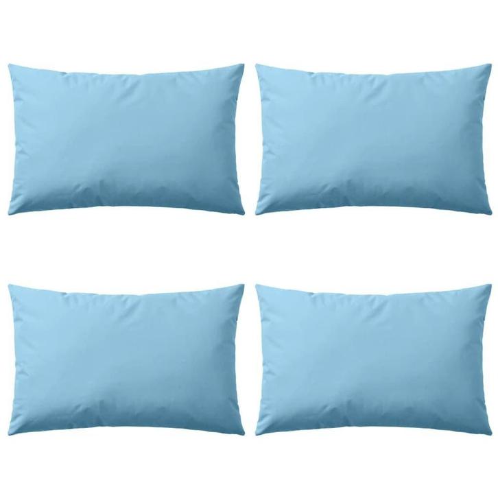 Buitenkussens 60x40 Lichtblauw 4st - Retourdeal! 53% Korting, Tuin en Terras, Tuinmeubel-accessoires, Nieuw, Ophalen of Verzenden