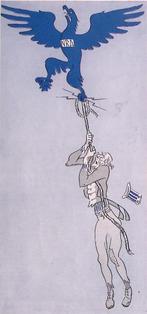 Spotprent over Amerikas economische politiek (lijst optie), Antiek en Kunst, Verzenden