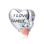 I Love Family Hart met Meisje Bedel Charm Pandora compatible, Nieuw, Overige merken, Verzenden