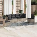 vidaXL 6-delige Loungeset met kussens poly rattan lichtgrijs, Verzenden, Nieuw, Rotan, Loungeset