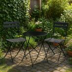 Laurence Bistro set 3-delig – Zwart Metaal Tuin set, Tuin en Terras, 2 zitplaatsen, Overige materialen, Verzenden, Nieuw