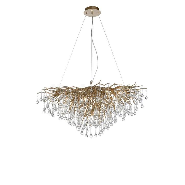 PAUL NEUHAUS Icicle Kroonluchter, messing - 100 cm, Huis en Inrichting, Lampen | Hanglampen, Nieuw, Verzenden