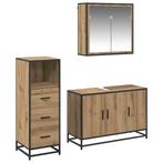 vidaXL Badkamermeubelset met lade 3 pcs Artisan Eiken, Verzenden, Nieuw, Overige typen