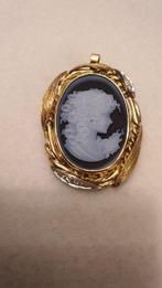 Cameo - 18 karaat Geel goud - Diamant - sodaliet met
