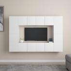 vidaXL 8-delige Tv-meubelset spaanplaat wit, Huis en Inrichting, Kasten | Televisiemeubels, Nieuw, Verzenden