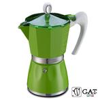 G.A.T. Italia Bella Percolator Groen 3 kops, Afneembaar waterreservoir, Nieuw, Combi, 2 tot 4 kopjes