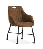 Eetkamerstoel Metric - eetkamerstoelen - Cognac, Huis en Inrichting, Stoelen, Nieuw, Bruin, Overige materialen