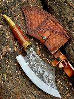 Keukenmes - Koks messen - gesmede blade - Hakmes houten, Antiek en Kunst