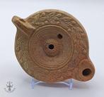 Oud-Romeins Terracotta olielamp - 12 cm, Antiek en Kunst