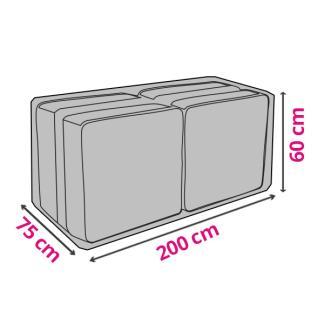 Tuinkussenhoes | Perel | 200 x 75 x 60 cm (PP, Grijs), Tuin en Terras, Tuinmeubel-accessoires, Nieuw, Verzenden