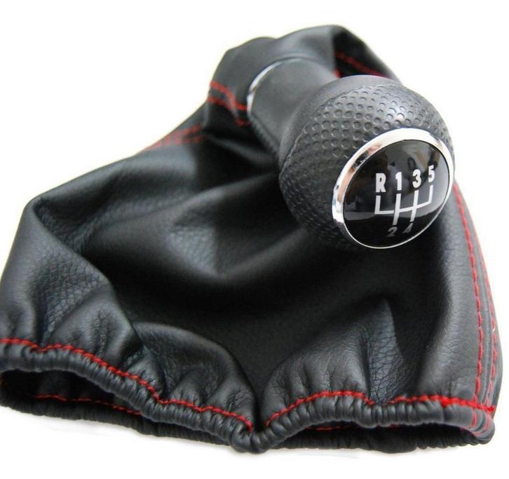 Volkswagen Golf 3 Pookknop met hoes set Rode accenten 5 bak, Auto diversen, Auto-accessoires, Nieuw, Ophalen of Verzenden