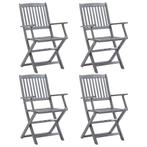 Acacia Houten Tuinstoelen 4-pk | Retourdeal | 40% Korting, Ophalen of Verzenden, Nieuw, Hout, Inklapbaar
