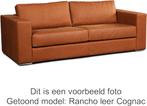 Gebroken witte leren moderne 3-zitsbank - poot hout zwart -, Ophalen of Verzenden, Rechte bank, Modern, 200 tot 250 cm