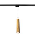 1-fase Langwerpige hanglamp 29cm | Ruit structuur | Goud, Ophalen of Verzenden, Nieuw, Metaal, Modern