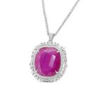 Ketting met hanger - 18 karaat Witgoud - 37.01ct. tw. Robijn, Sieraden, Tassen en Uiterlijk, Antieke sieraden