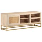 vidaXL Tv-meubel 110x30x40 cm massief ruw mangohout en ijzer, Verzenden, Nieuw