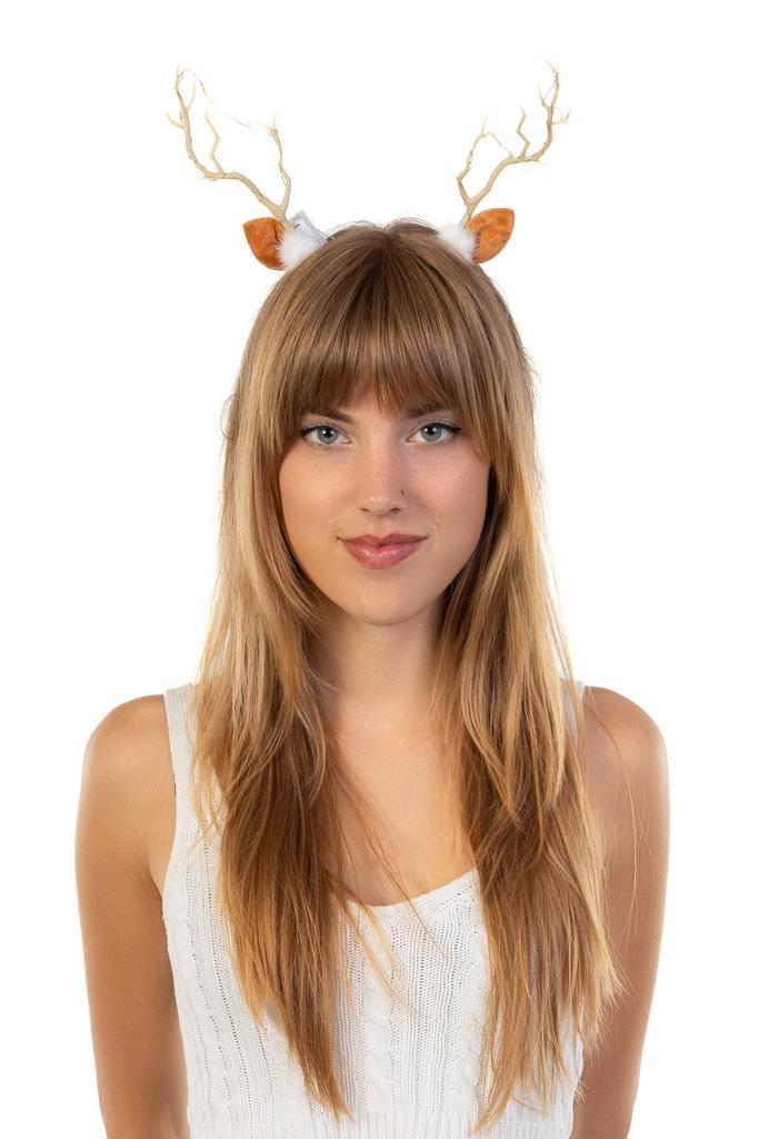 Haarband Rendier Lampjes Bruin Diadeem Ree Eland Lichtjes Ru, Kleding | Dames, Carnavalskleding en Feestkleding, Accessoires, Nieuw