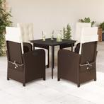 vidaXL 5-delige Tuinset met kussens poly rattan bruin, Tuin en Terras, 4 zitplaatsen, Nieuw, Tuinset, Verzenden
